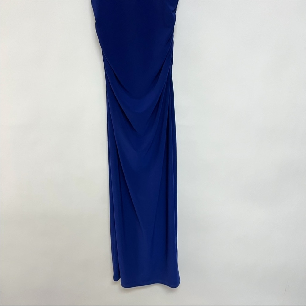Norma Kamali Royal Blue Ruched Side Maxi Dress Sleeveless Size Small - Picture 4 of 9